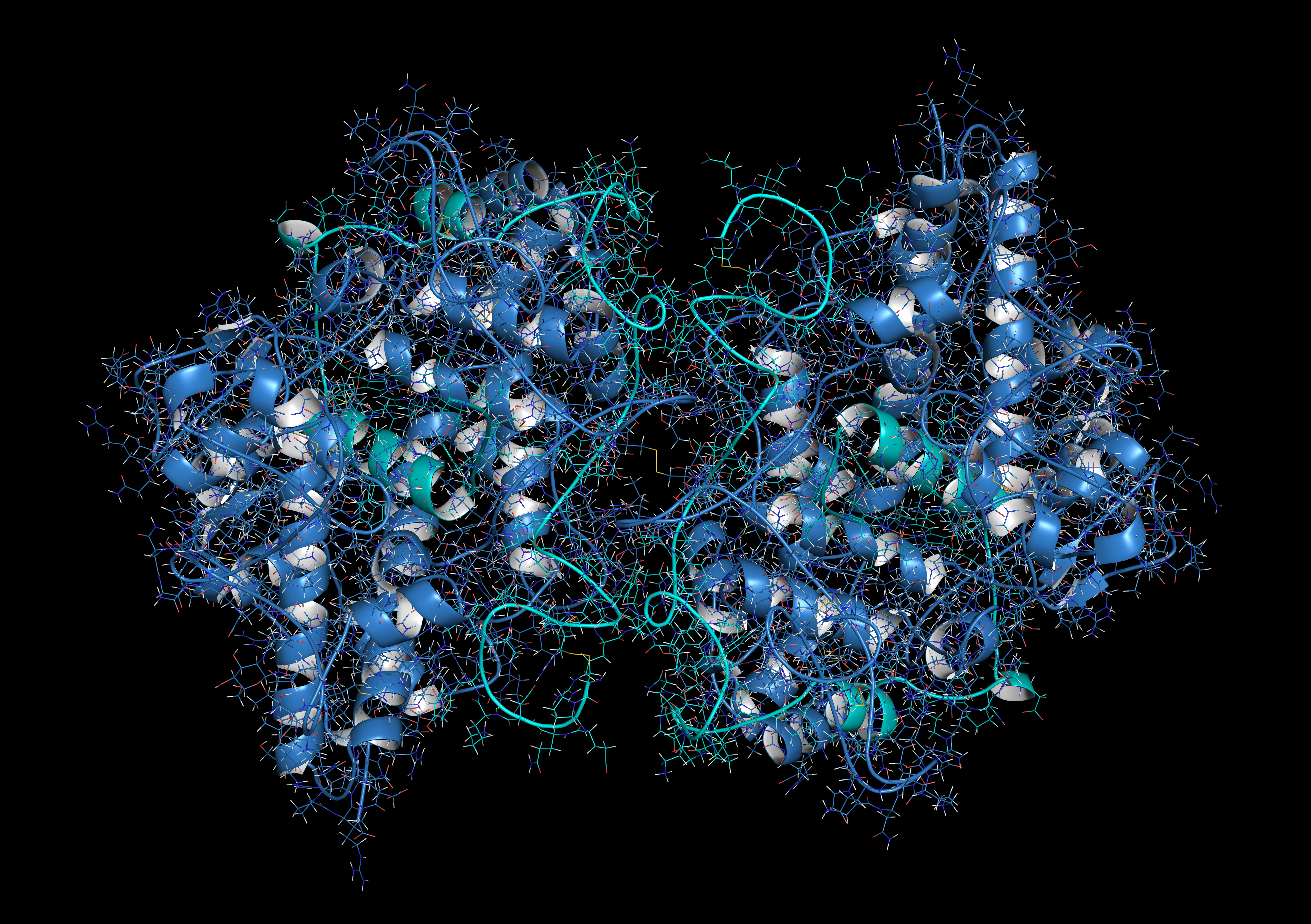 Myeloperoxidase enzyme. 3D Illustration.